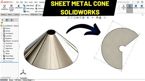 convert cone to sheet metal solidworks|SolidWorks lofted bend.